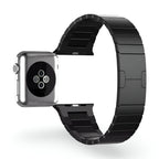 Correa Apple Watch de acero inoxidable, eslabones ajustables, cierre mariposa, modelo Juno