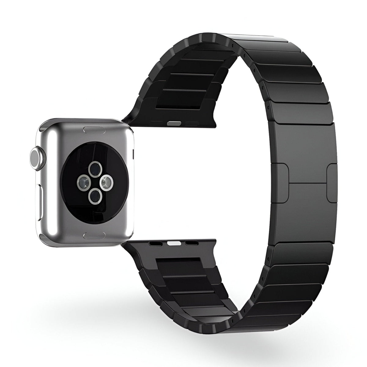 Correa Apple Watch de acero inoxidable, eslabones ajustables, cierre mariposa, modelo Juno