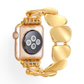 Correa Apple Watch, eslabones tipo guijarro pulido, conectores de strass, para mujer, modelo Lidia