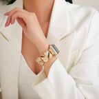 Correa Apple Watch, eslabones tipo guijarro pulido, conectores de strass, para mujer, modelo Lidia