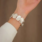 Correa Apple Watch, eslabones tipo guijarro pulido, conectores de strass, para mujer, modelo Lidia