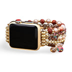 Correa Apple Watch multihilo, cuentas y piedras naturales, para mujer, modelo Elix