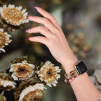 Correa Apple Watch multihilo, cuentas y piedras naturales, para mujer, modelo Elix