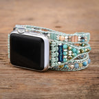 Correa Apple Watch bohemia multihilo, piedras y cuentas trenzadas, para mujer, modelo Nexa