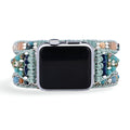 Correa Apple Watch bohemia multihilo, piedras y cuentas trenzadas, para mujer, modelo Nexa