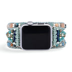 Correa Apple Watch bohemia multihilo, piedras y cuentas trenzadas, para mujer, modelo Nexa