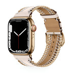 Correa Apple Watch, de piel serraje, con cadena, modelo Zéyou