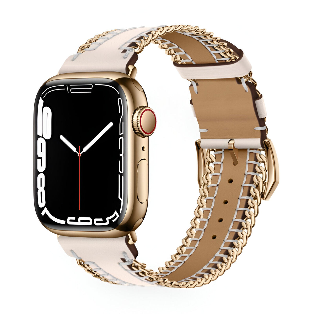 Correa Apple Watch, de piel serraje, con cadena, modelo Zéyou