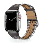 Correa Apple Watch, de piel serraje, con cadena, modelo Zéyou