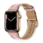 Correa Apple Watch, de piel serraje, con cadena, modelo Zéyou