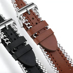Correa Apple Watch, de piel serraje, con cadena, modelo Zéyou