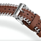 Correa Apple Watch, de piel serraje, con cadena, modelo Zéyou