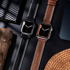 Correa Apple Watch, de piel serraje, con cadena, modelo Zéyou