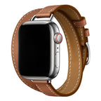 Correa Apple Watch, de piel serraje, de doble vuelta, para mujer, modelo Ermione
