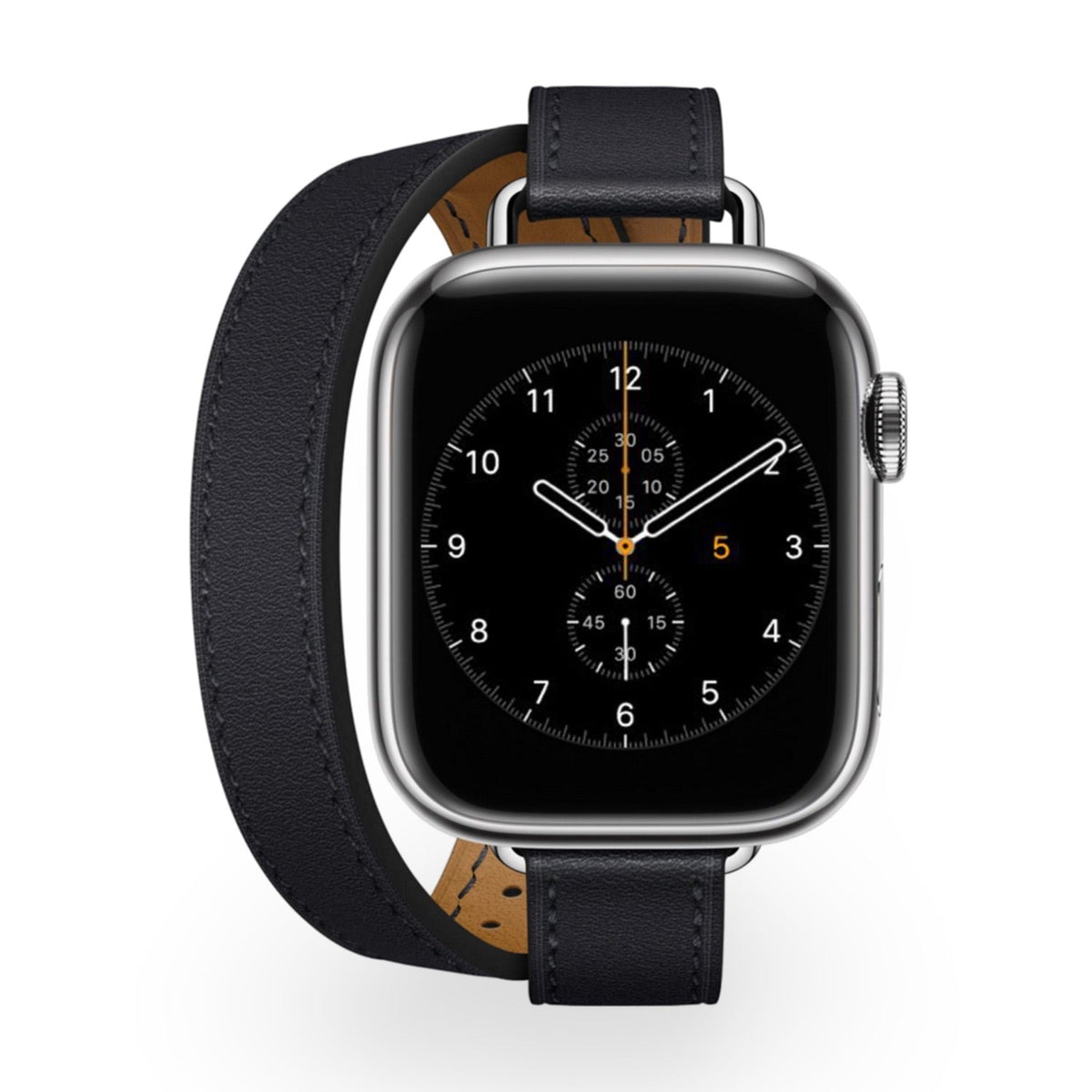 Correa Apple Watch, de piel serraje, de doble vuelta, para mujer, modelo Ermione