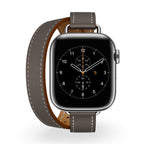 Correa Apple Watch, de piel serraje, de doble vuelta, para mujer, modelo Ermione