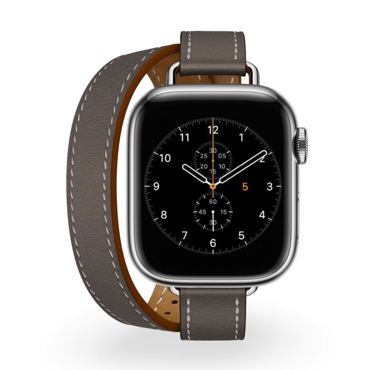 Correa Apple Watch, de piel serraje, de doble vuelta, para mujer, modelo Ermione