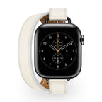Correa Apple Watch, de piel serraje, de doble vuelta, para mujer, modelo Ermione