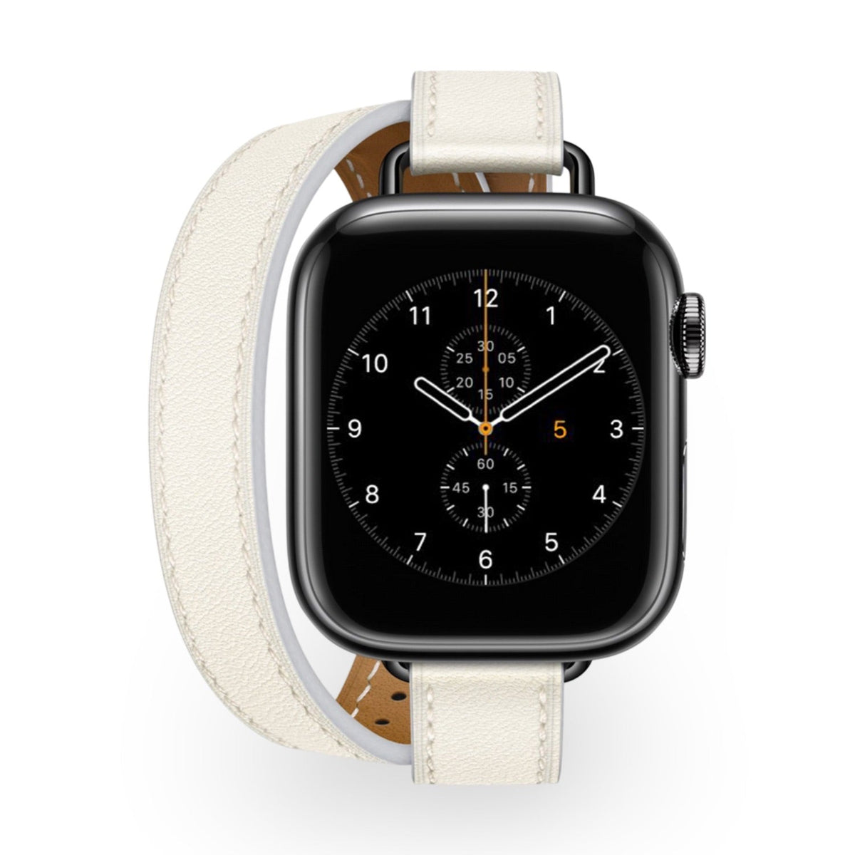 Correa Apple Watch, de piel serraje, de doble vuelta, para mujer, modelo Ermione