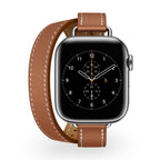 Correa Apple Watch, de piel serraje, de doble vuelta, para mujer, modelo Ermione