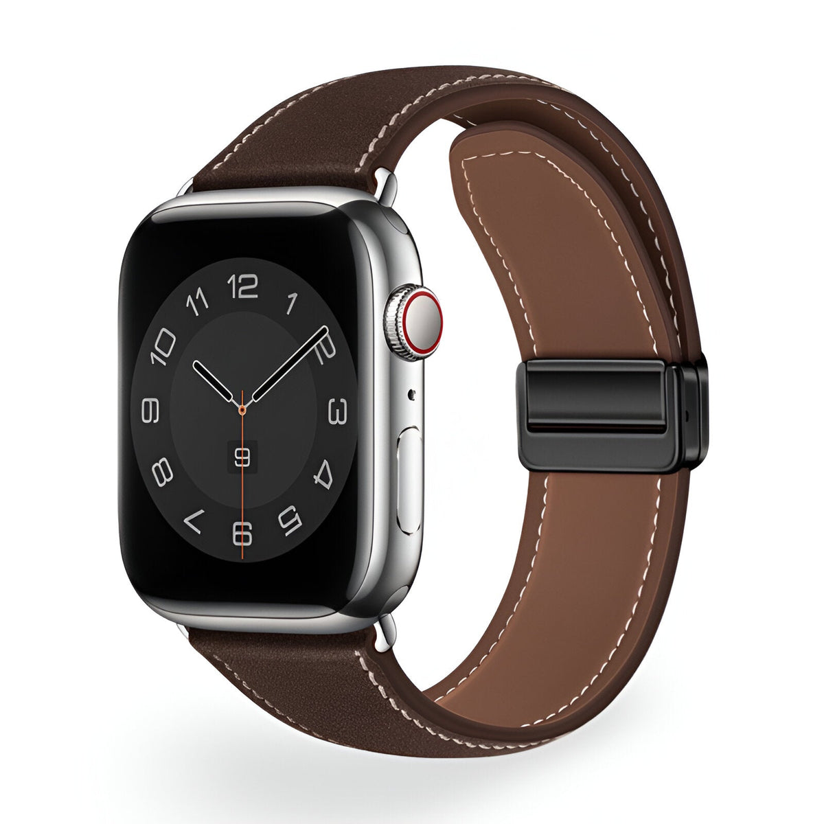 Correa Apple Watch, cierre magnético de dos secciones, costuras estilo silla de montar, modelo Ozias