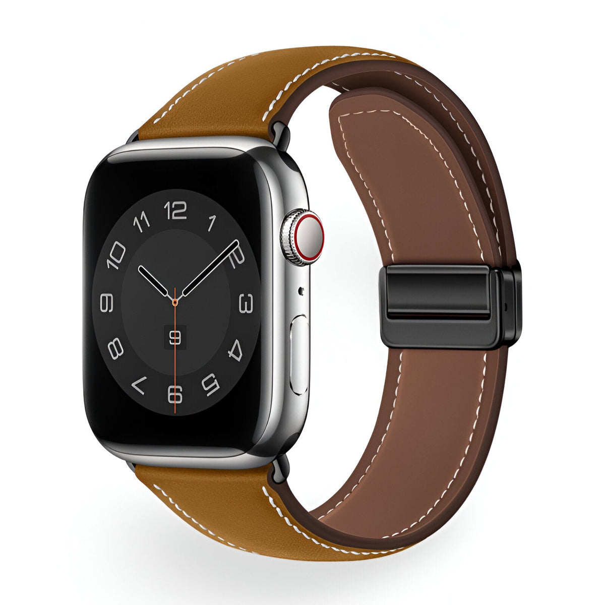 Correa Apple Watch, cierre magnético de dos secciones, costuras estilo silla de montar, modelo Ozias