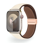 Correa Apple Watch, cierre magnético de dos secciones, costuras estilo silla de montar, modelo Ozias