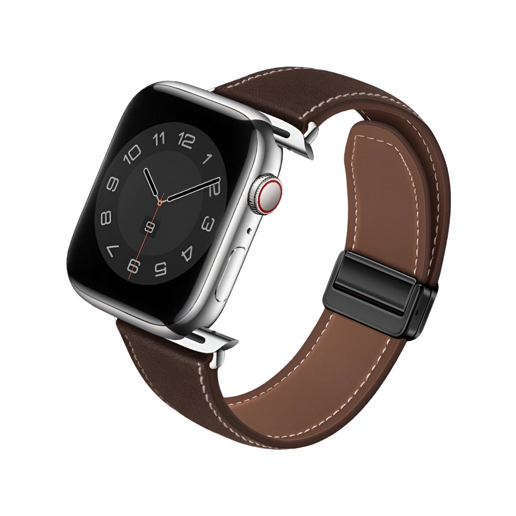 Correa Apple Watch, cierre magnético de dos secciones, costuras estilo silla de montar, modelo Ozias