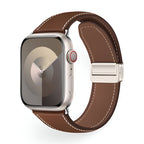 Correa Apple Watch, cierre magnético de dos secciones, costuras estilo silla de montar, modelo Ozias