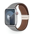 Correa Apple Watch, cierre magnético de dos secciones, costuras estilo silla de montar, modelo Ozias