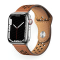 Correa Apple Watch de serraje perforado transpirable, cierre de botón a presión, modelo Olexia
