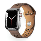 Correa Apple Watch de serraje perforado transpirable, cierre de botón a presión, modelo Olexia