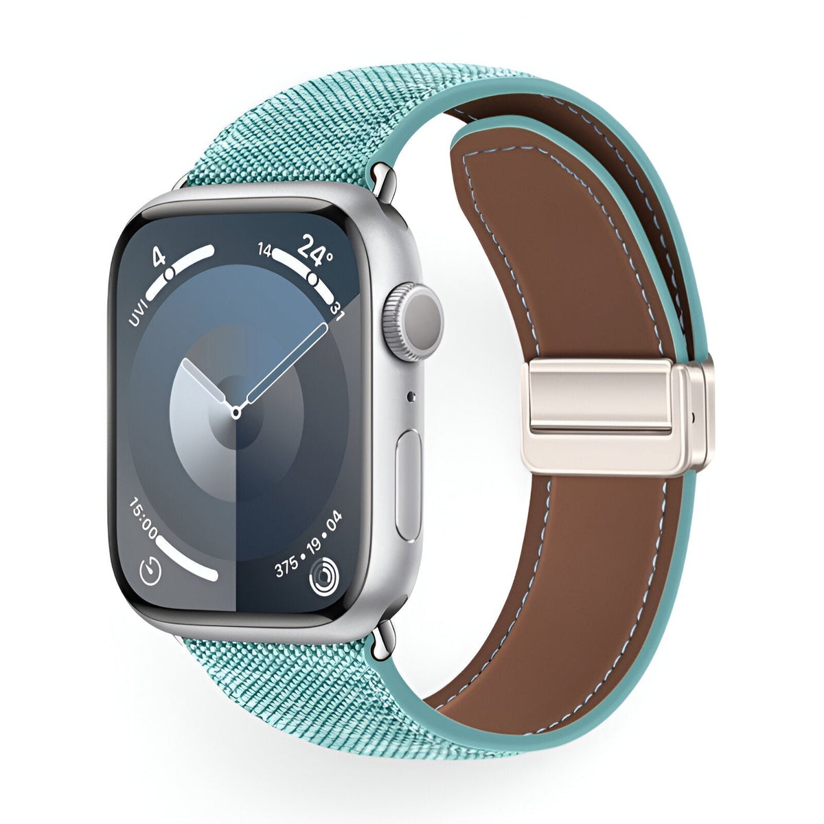 Correa Apple Watch de denim tejido, cierre magnético, modelo Aion