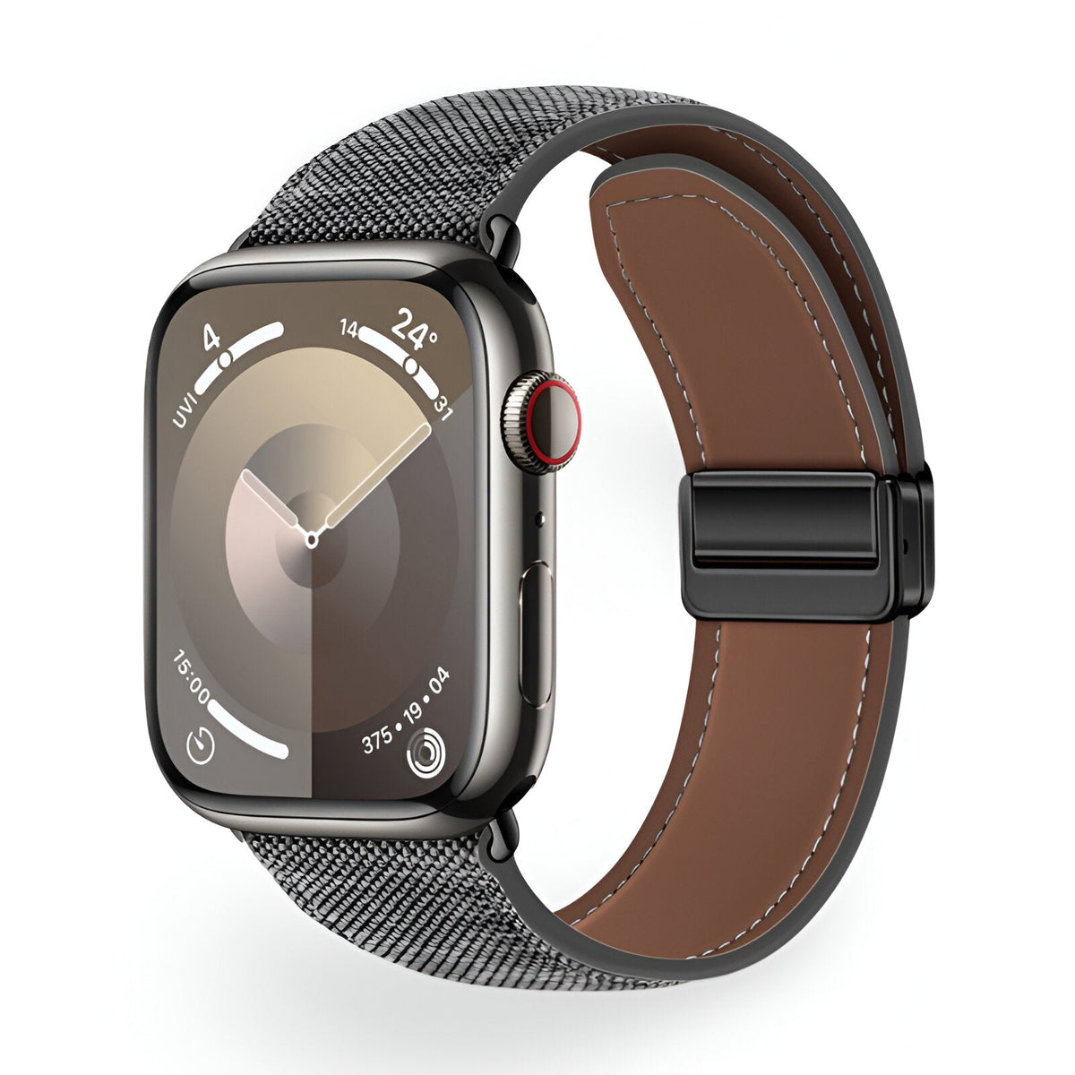 Correa Apple Watch de denim tejido, cierre magnético, modelo Aion