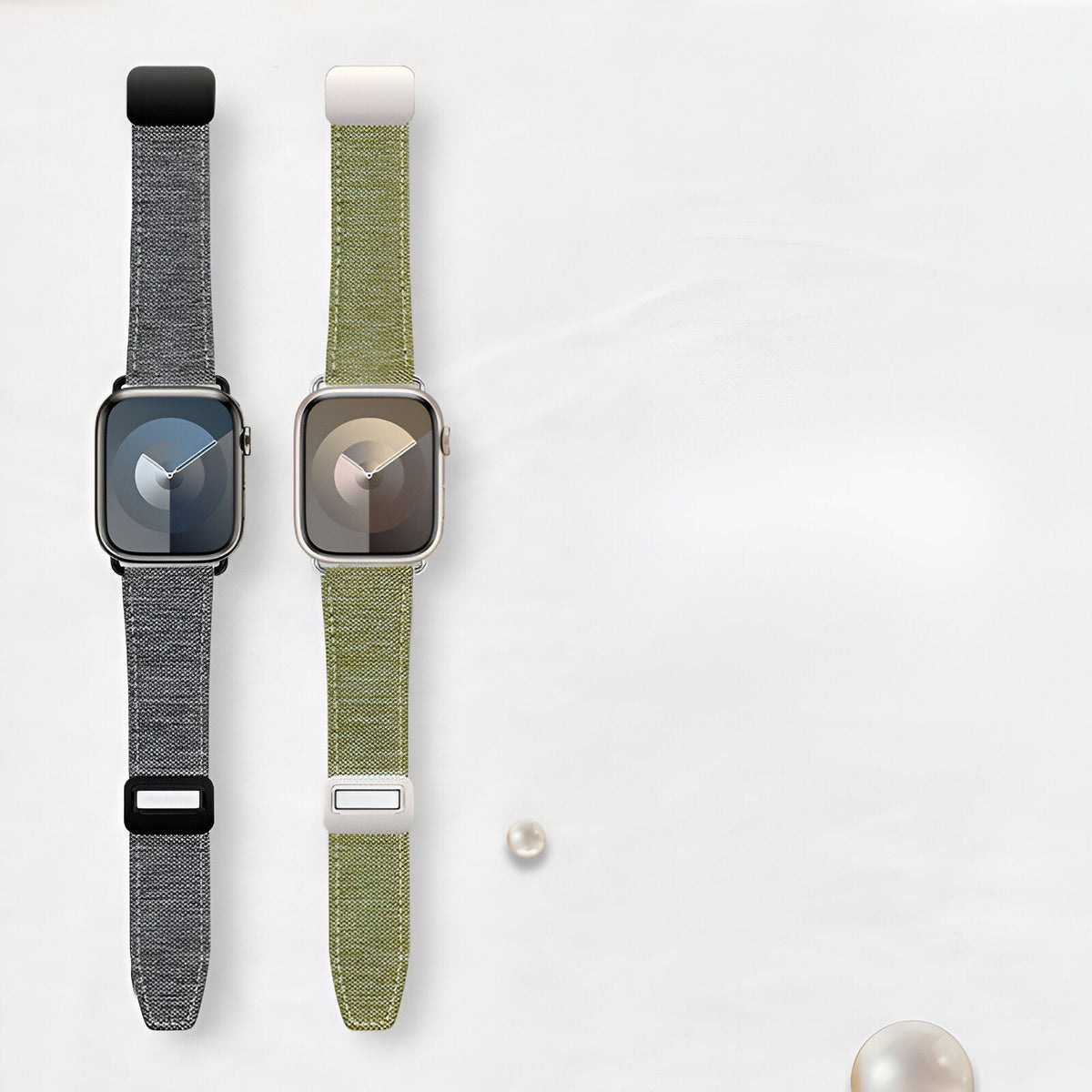 Correa Apple Watch de denim tejido, cierre magnético, modelo Aion