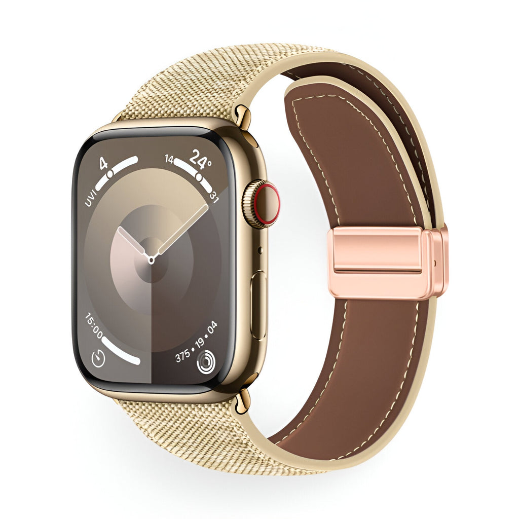 Correa Apple Watch de denim tejido, cierre magnético, modelo Aion
