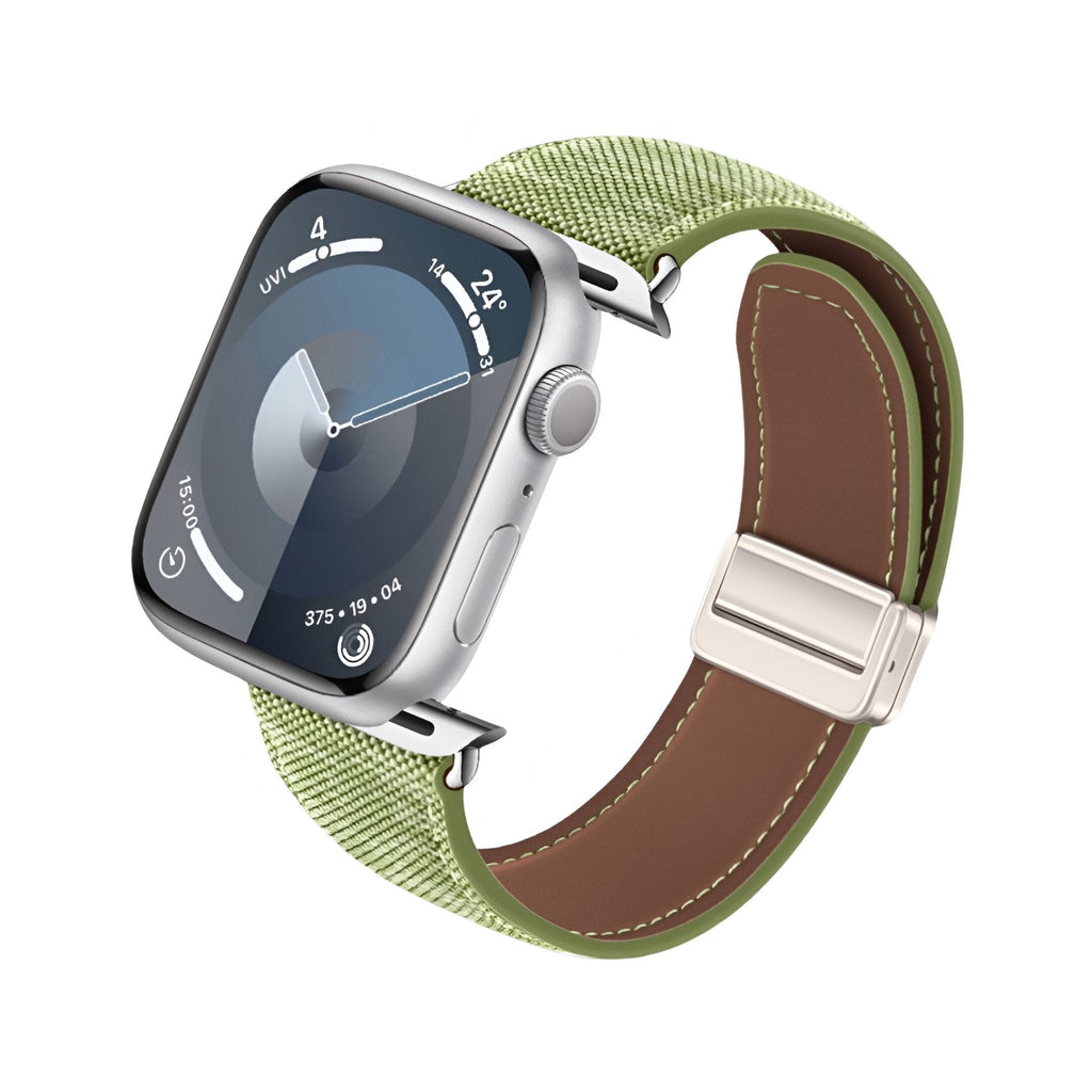 Correa Apple Watch de denim tejido, cierre magnético, modelo Aion