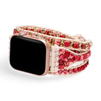 Correa Apple Watch de jaspe rojo, para mujer, modelo Finnix