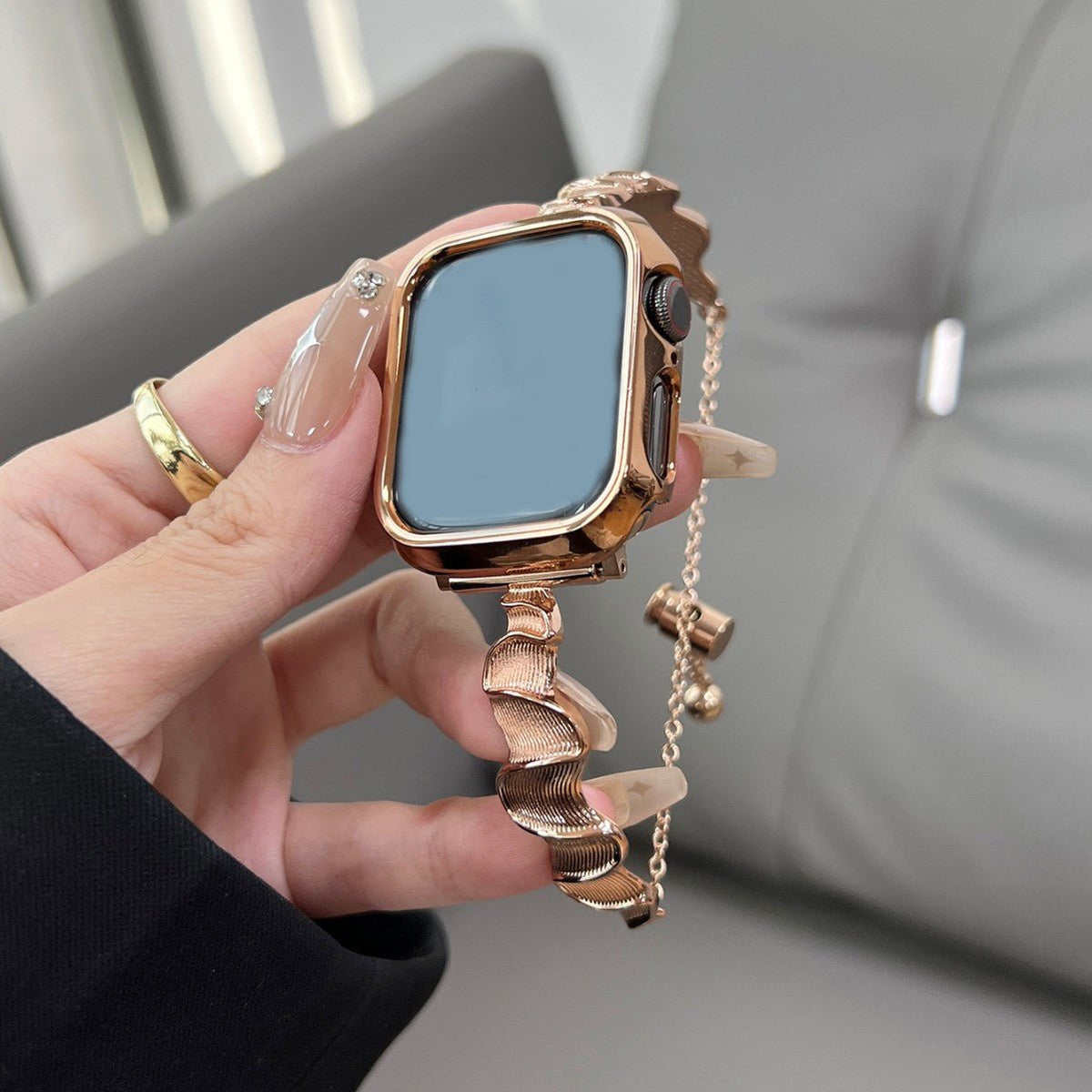 Correa Apple Watch, de metal torsionado, para mujer, modelo Estela