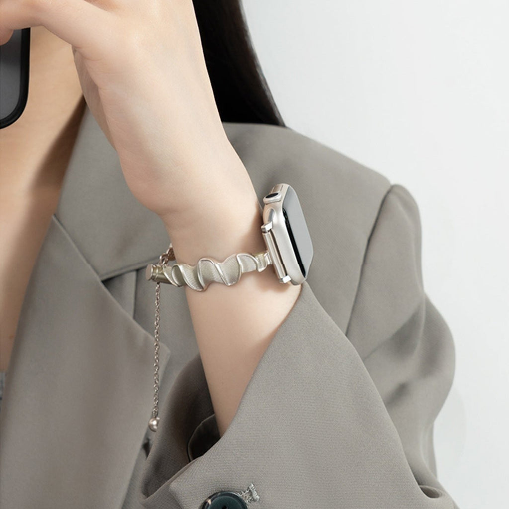 Correa Apple Watch, de metal torsionado, para mujer, modelo Estela