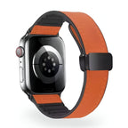 Correa Apple Watch de silicona con aspecto de piel, cierre magnético, modelo Kaelith