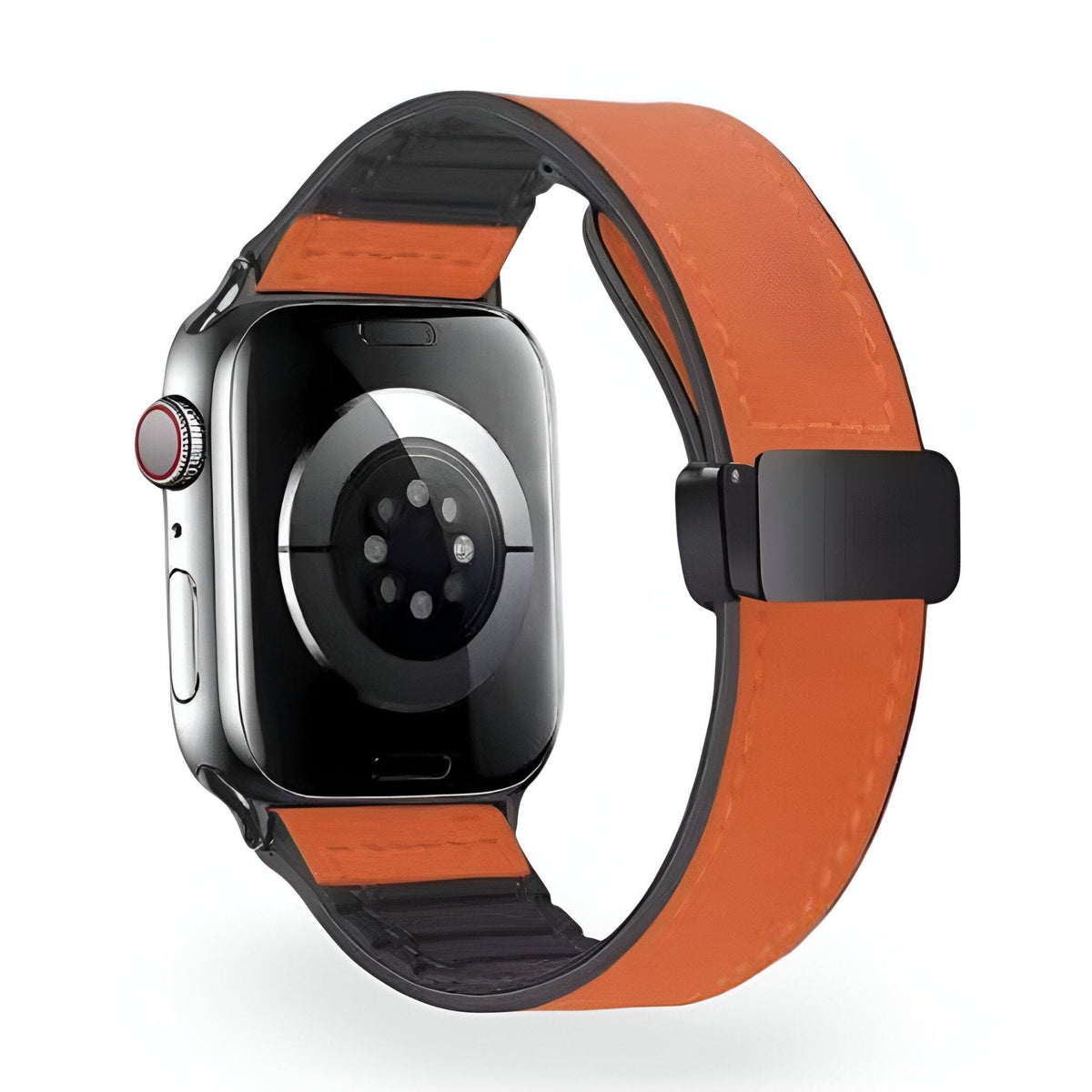Correa Apple Watch de silicona con aspecto de piel, cierre magnético, modelo Kaelith