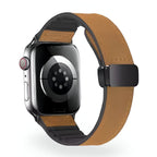 Correa Apple Watch de silicona con aspecto de piel, cierre magnético, modelo Kaelith