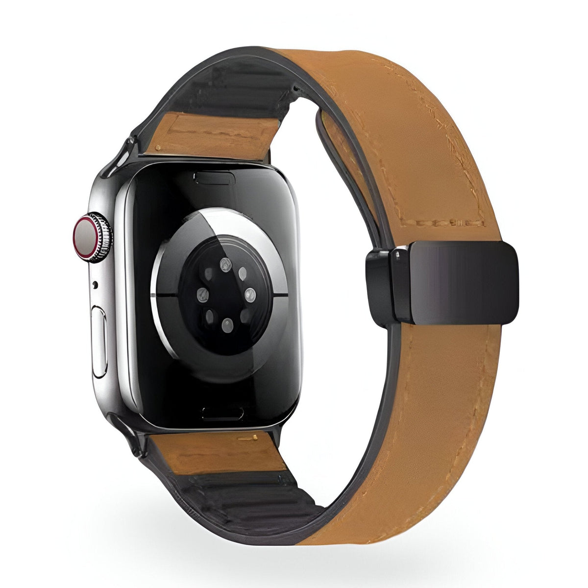 Correa Apple Watch de silicona con aspecto de piel, cierre magnético, modelo Kaelith