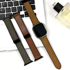Correa Apple Watch de silicona con aspecto de piel, cierre magnético, modelo Kaelith