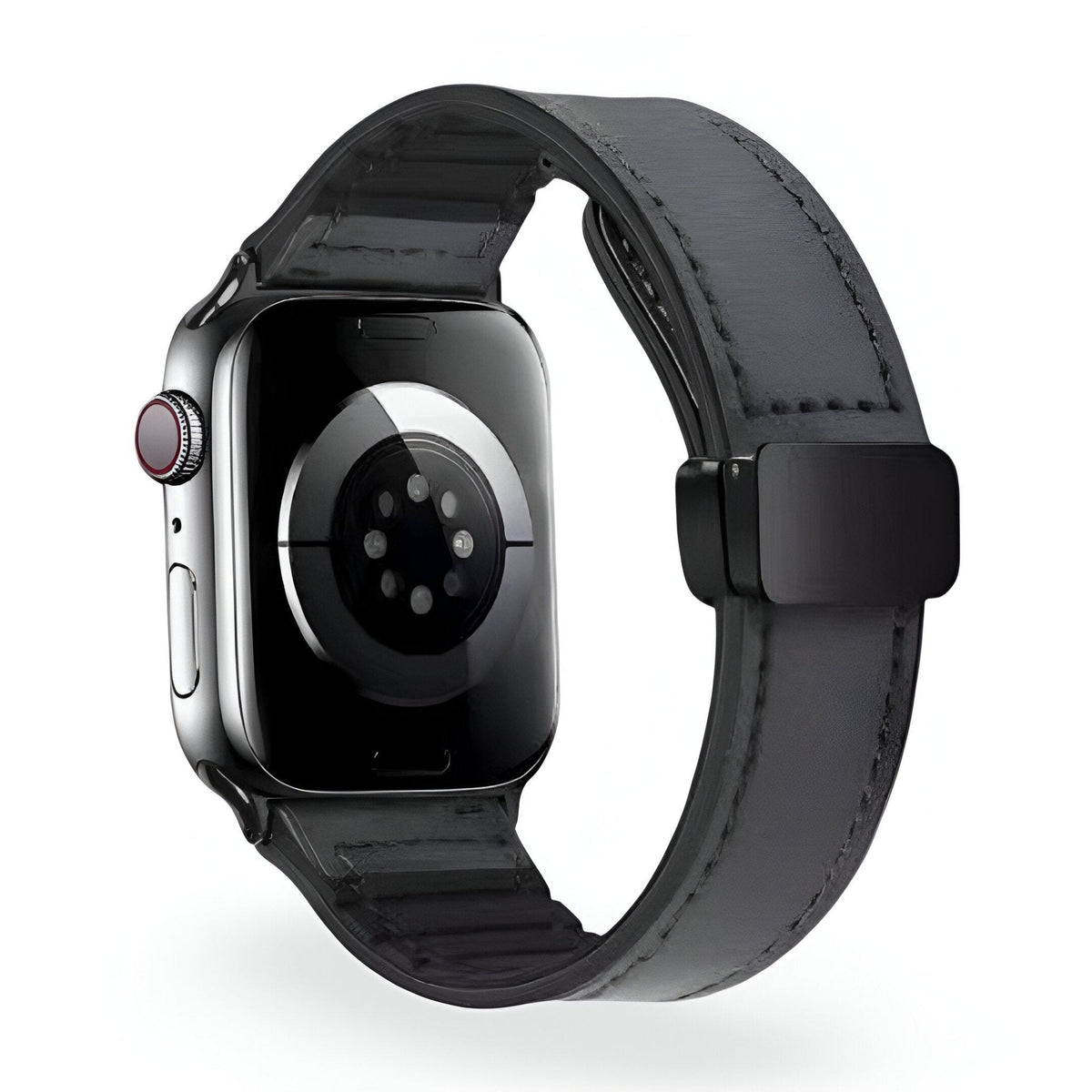 Correa Apple Watch de silicona con aspecto de piel, cierre magnético, modelo Kaelith