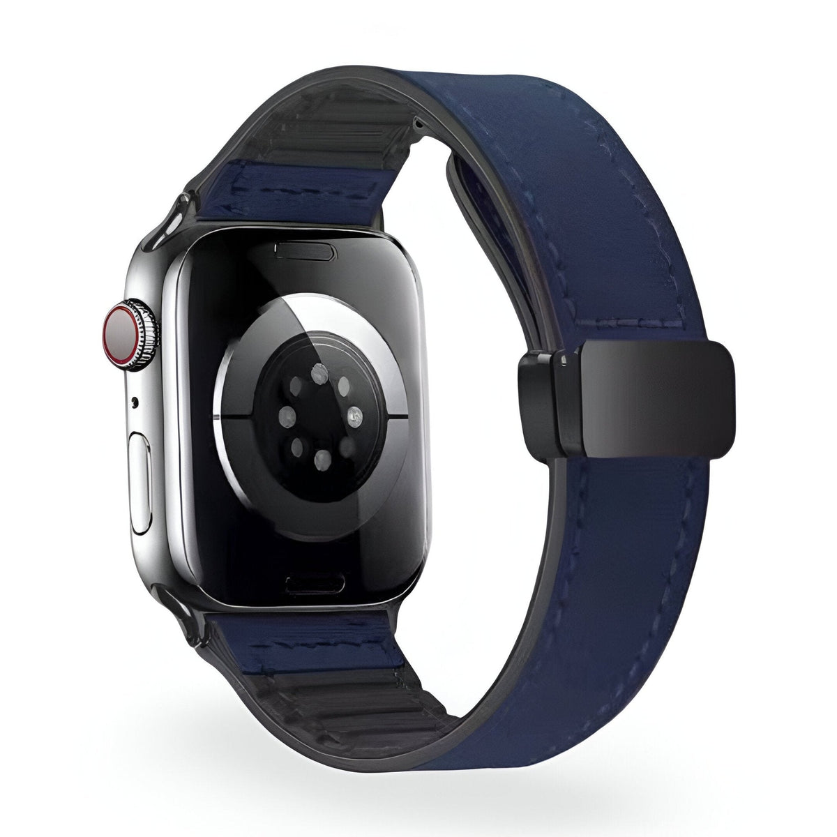 Correa Apple Watch de silicona con aspecto de piel, cierre magnético, modelo Kaelith