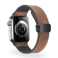 Correa Apple Watch de silicona con aspecto de piel, cierre magnético, modelo Kaelith