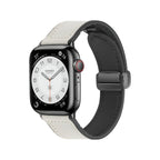 Correa Apple Watch de silicona con aspecto de piel, cierre magnético, modelo Kaelith