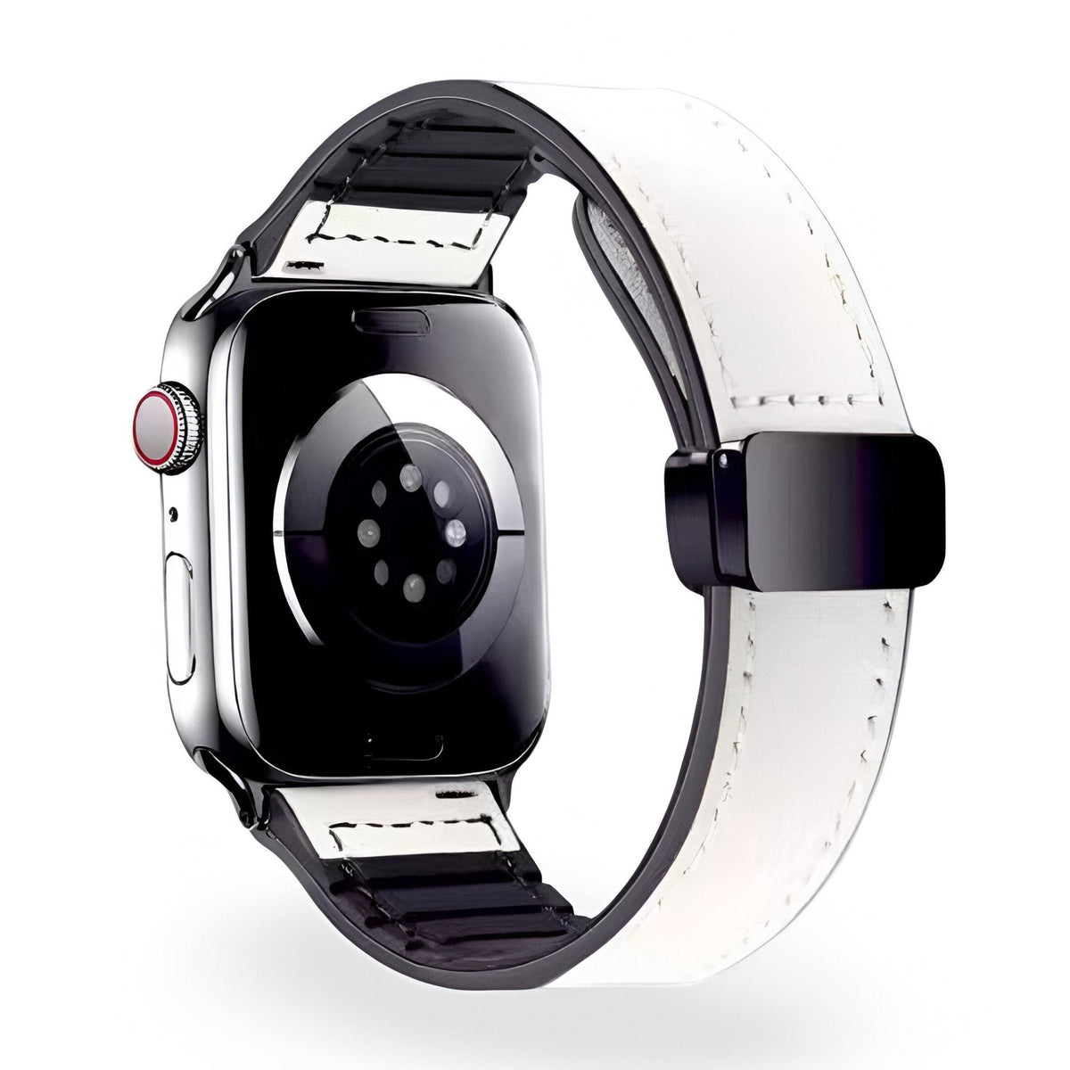 Correa Apple Watch de silicona con aspecto de piel, cierre magnético, modelo Kaelith